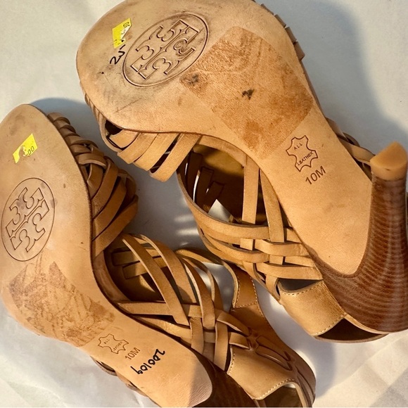 Tory Burch Elegant Heeled Sandals 
Nadia Huarache Royal Tan Sz 10 Leather $299 - Picture 4 of 6